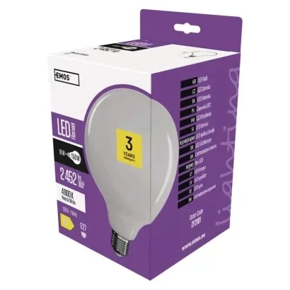 EMOS LED žárovka Filament Globe / E27 / 18 W (150 W) / 2 452 lm / neutrální bílá