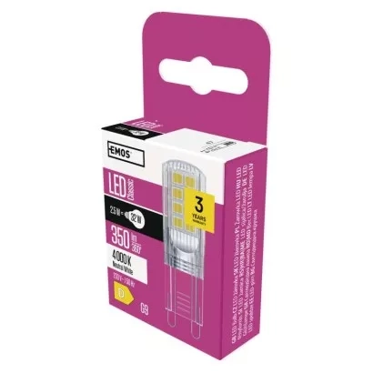 EMOS LED žárovka Classic JC / G9 / 2,5 W (32 W) / 350 lm / neutrální bílá