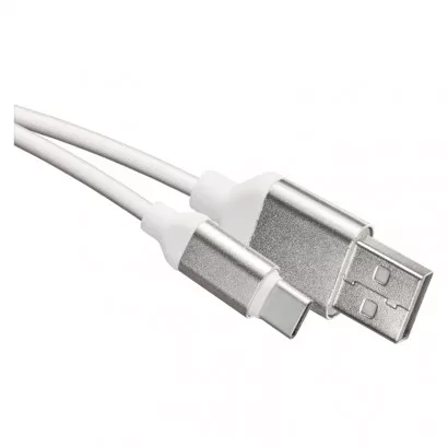 EMOS Nabíjecí a datový kabel USB-A 2.0 / USB-C 2.0, 1 m, bílý